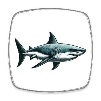 Great white shark - Square fridge magnet - white - Front