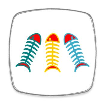 FISH. APRIL FOOL. HOLIDAY. SUMMER. HUMOR - Square fridge magnet - white - Front