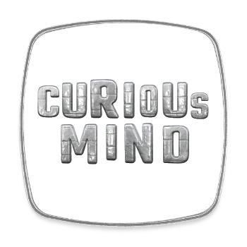 curious Mind metallic 3d - Viereckiger Kühlschrankmagnet - Weiß - Vorne
