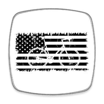 Cycling Flag United States - Square fridge magnet - white - Front