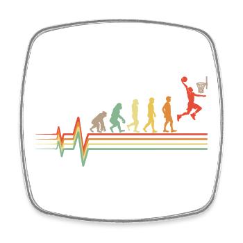Basketball Evolution Retro EKG Herzschlag Geschenk - Viereckiger Kühlschrankmagnet - Weiß - Vorne