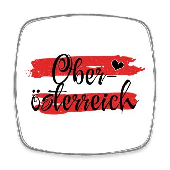 Flag Austria Upper Austria - Square fridge magnet - white - Front