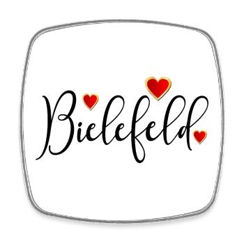Herz Schriftzug Bielefeld OSTWESTFALEN - Viereckiger Kühlschrankmagnet - Weiß - Vorne