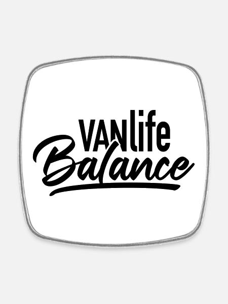 VANlifeBalance - Square fridge magnet - white
