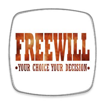FreeWill - Square fridge magnet - white - Front