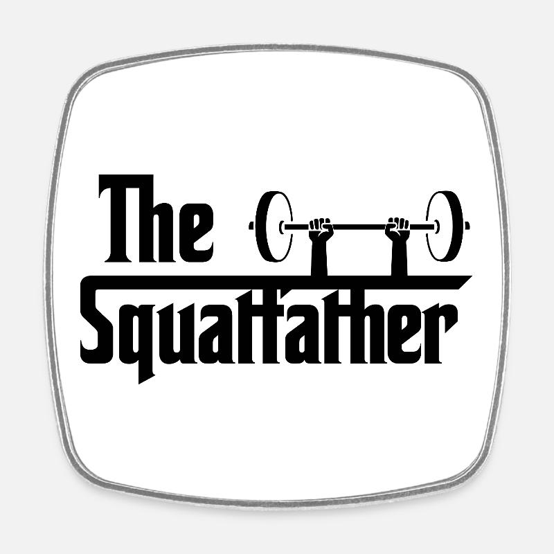 Le Squatfather noir - Magnet carré - blanc