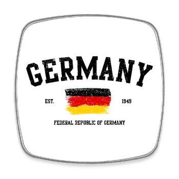 Conception abstraite de la typographie du drapeau allemand - Magnet carré - blanc - Devant
