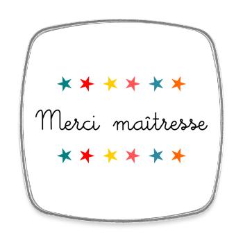 MAÎTRESSE. MERCI. MERCI MAÎTRESSE - Magnet carré - blanc - Devant