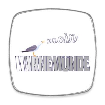 Warnemünde Möwe mit Moin Ostee - Viereckiger Kühlschrankmagnet - Weiß - Vorne