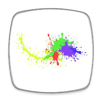 Colorful Party Design Underground - Square fridge magnet - white - Front