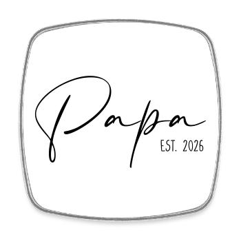 Papa est 2026 - Viereckiger Kühlschrankmagnet - Weiß - Vorne