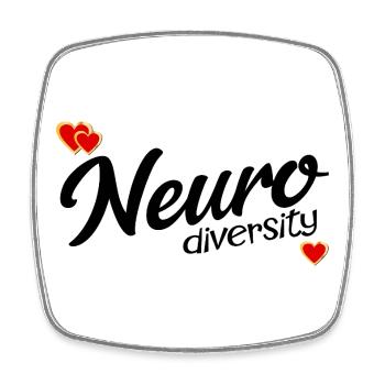 Inclusion Neurodiversity Heart - Square fridge magnet - white - Front