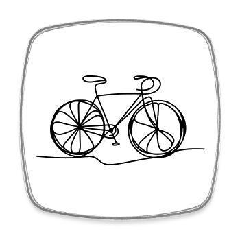 Bicycle Line - Square fridge magnet - white - Front
