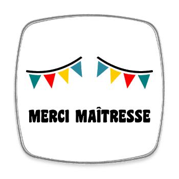 MISTRESS. MASTER. THANK YOU. THANK YOU MISTRESS - Square fridge magnet - white - Front