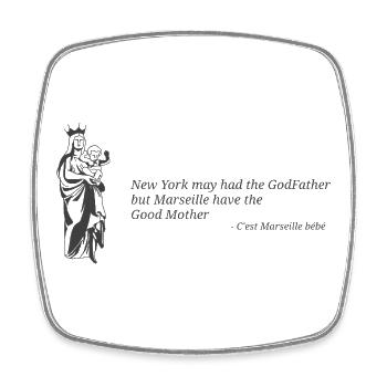 The Good Mother of Marseille Notre Dame de la Garde - Square fridge magnet - white - Front