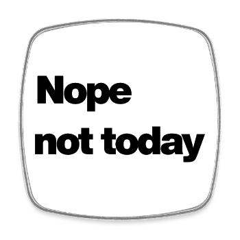Nope – Motif d’annulation minimaliste - Magnet carré - blanc - Devant