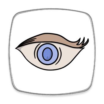 Vibrant blue eye - Square fridge magnet - white - Front