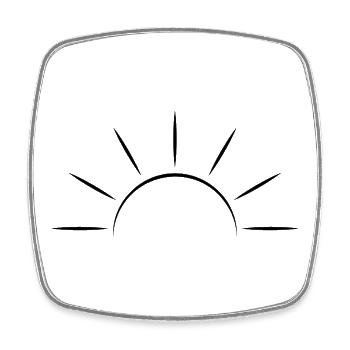 Sunrise black - Minimal Design - Square fridge magnet - white - Front