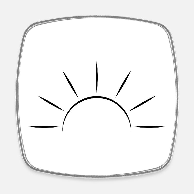 Sunrise noir - Design minimal - Magnet carré - blanc