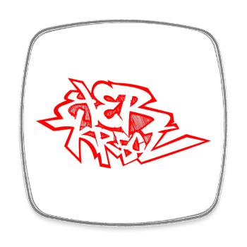 Graffiti 974 Ker Kreol - Rouge - Magnet carré - blanc - Devant