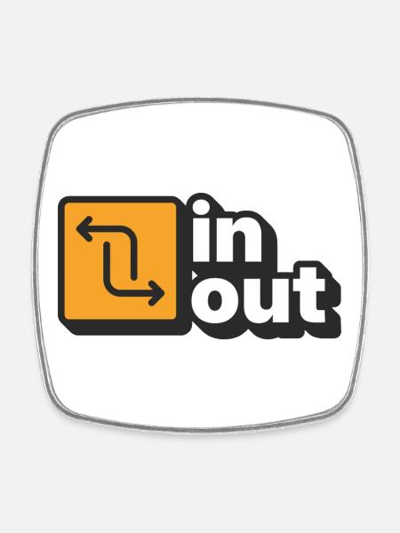 In out - Square fridge magnet - white