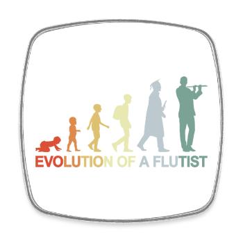 Vintage Flute Evolution - Square fridge magnet - white - Front