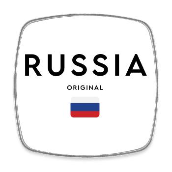 Russian pride, minimalist sleek design - Square fridge magnet - white - Front