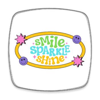 Conception de texte de sourire rétro coloré - Magnet carré - blanc - Devant