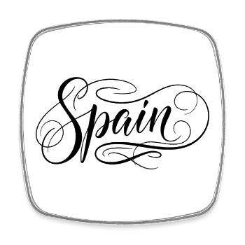 Spain - Viereckiger Kühlschrankmagnet - Weiß - Vorne