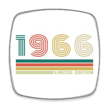 60 Jahre 1966 Vintage Retro Jubiläum - Viereckiger Kühlschrankmagnet - Weiß - Vorne
