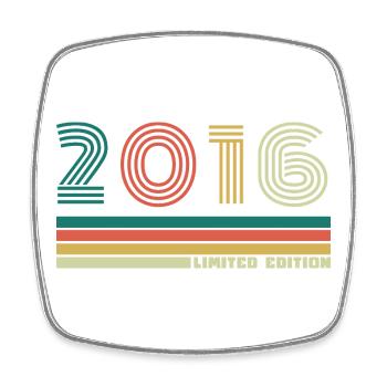 10 Jahre 2016 Vintage Retro Jubiläum - Viereckiger Kühlschrankmagnet - Weiß - Vorne