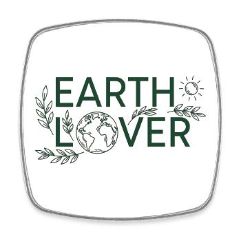 Earth Lover Planet Care - Viereckiger Kühlschrankmagnet - Weiß - Vorne
