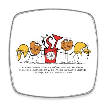 The Shadoks, a life of pumping! - Square fridge magnet - white - Front