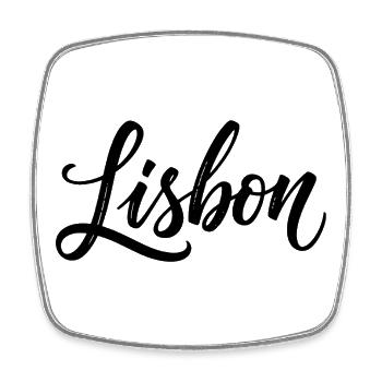 Lissabon - Viereckiger Kühlschrankmagnet - Weiß - Vorne
