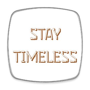 Stay timeless lettering design - Square fridge magnet - white - Front