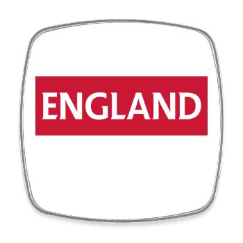 Englisches Manchester-Motiv mit Skyline der Stadt - Viereckiger Kühlschrankmagnet - Weiß - Vorne