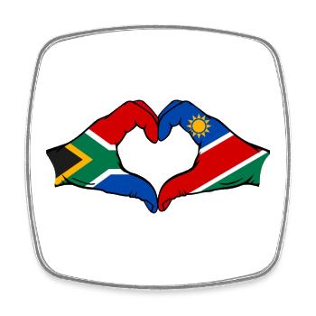 Afrique du Sud Namibie Drapeau Coeur - Magnet carré - blanc - Devant
