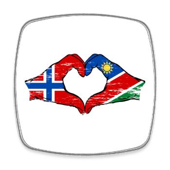 Norwegen Namibia Flagge Herz - Viereckiger Kühlschrankmagnet - Weiß - Vorne