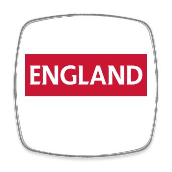 England City Skyline mit Linseneffekt - Viereckiger Kühlschrankmagnet - Weiß - Vorne