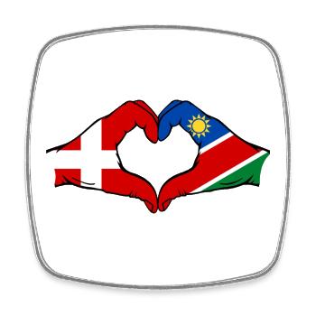 Cœur du drapeau du Danemark Namibie - Magnet carré - blanc - Devant