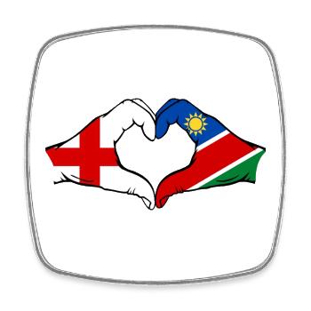 England Namibia Flag Hands Heart - Square fridge magnet - white - Front