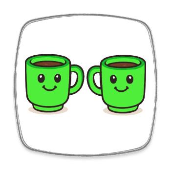 Coffee Cup-Coffee-2 - Square fridge magnet - white - Front