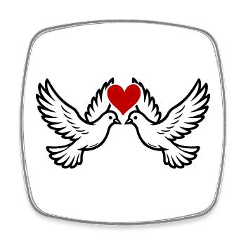 Deaf Loving Couple Couple Heart - Square fridge magnet - white - Front