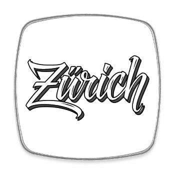 Zurich - Square fridge magnet - white - Front