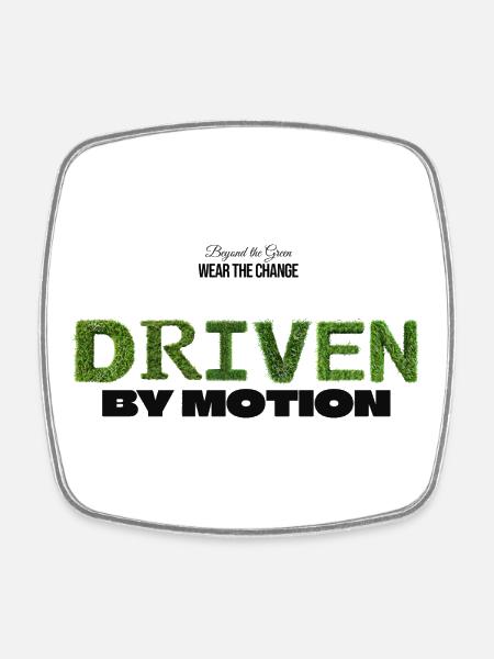 Driven by Motion - Square fridge magnet - white