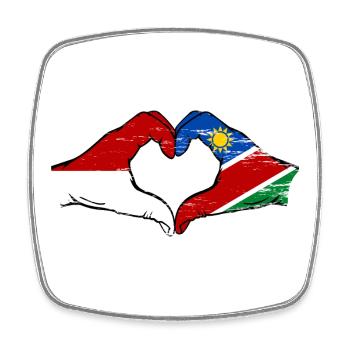 Monaco_Nairobi_Flagge_Haende_Herzform - Magnet carré - blanc - Devant
