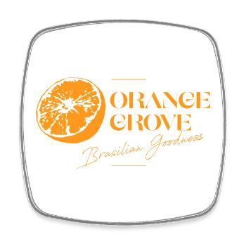 Brasilian Citrus Slice Illustration - Square fridge magnet - white - Front