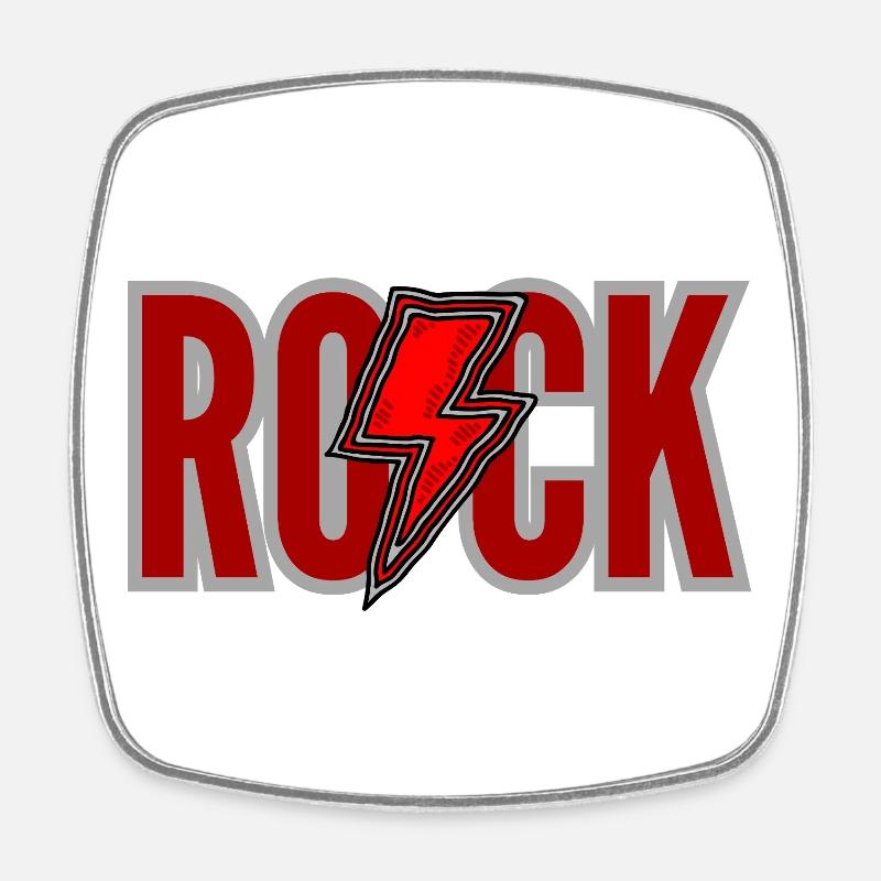 ROCK Logo Rouge  - Magnet carré - blanc