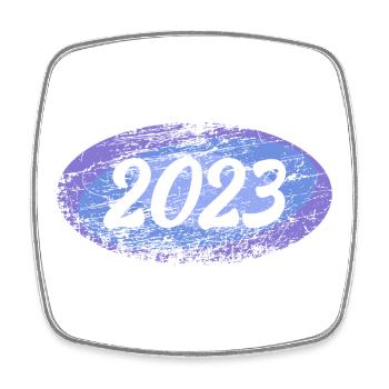 2023 2023 - Square fridge magnet - white - Front