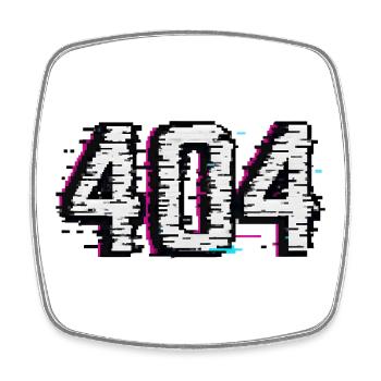 T-shirt rétro 404 Logo - Magnet carré - blanc - Devant